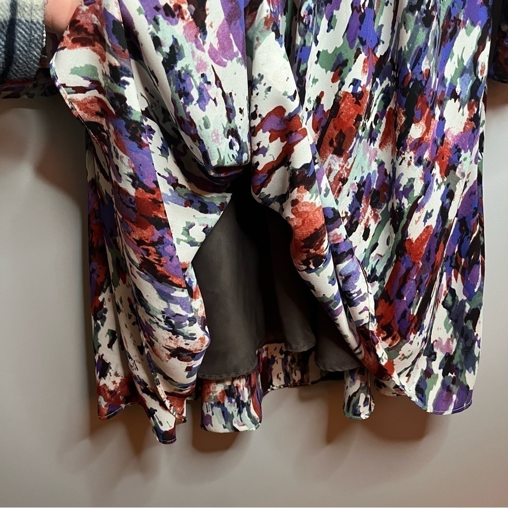 Anthropologie Paper Crown Endora Half Length Bell Sleeve Abstract Mini Dress S - Picture 9 of 16
